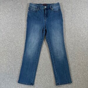 Gloria Vanderbilt Jeans Womens 8P Amanda Blue Straight Leg Stretch High Rise